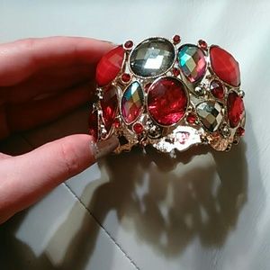 Red and Gold Statement Bracelet